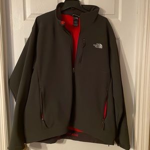 Men’s Gray North Face Jacket, Red Lined, Apex 7 Summits Project 2006, Size XXL